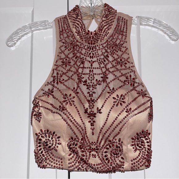 Stunning Formal Prom Dress, Burgundy and Copper, 2-Piece Size 1, sweetheart - Picture 2 of 6